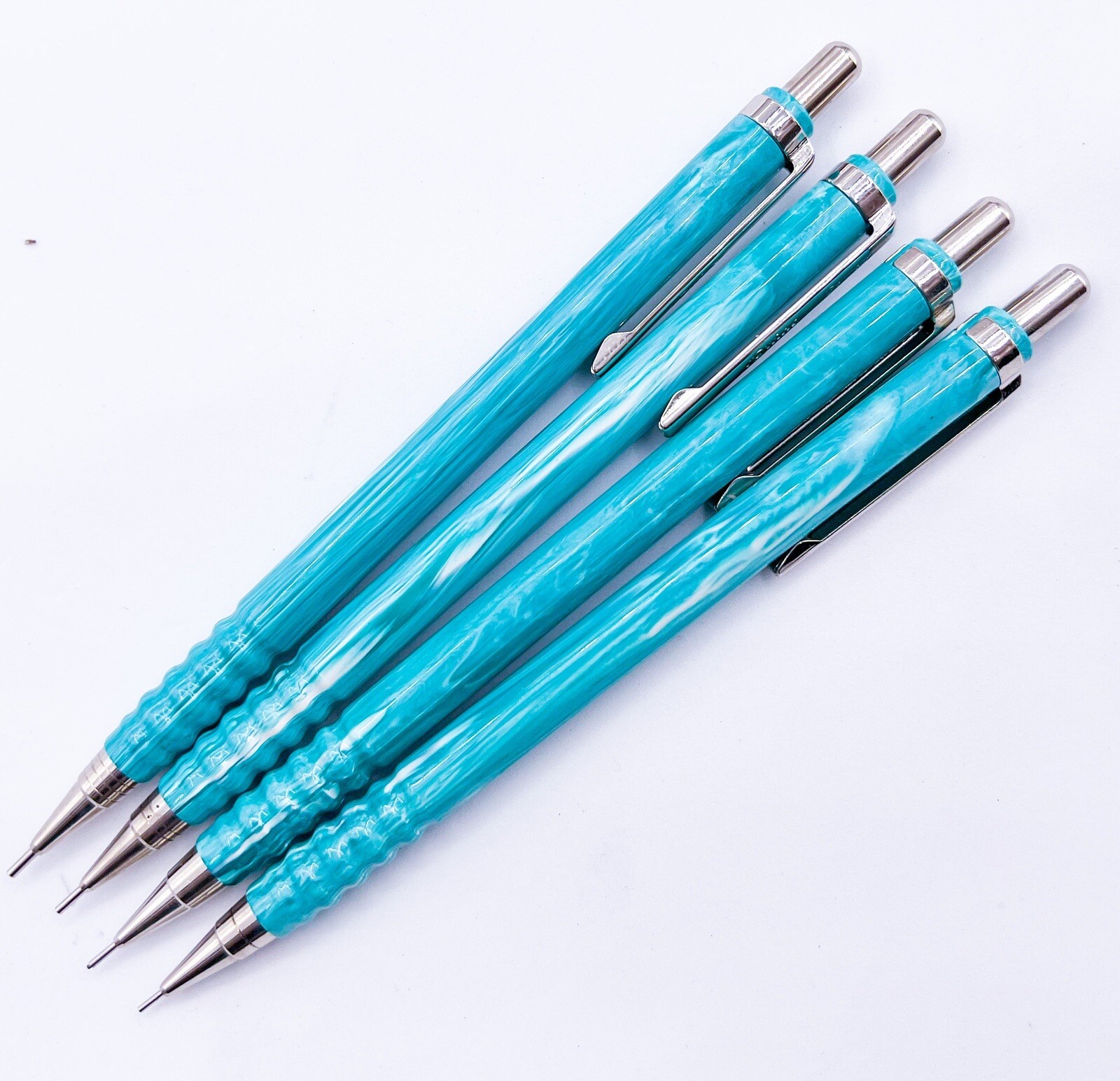 NOS rotring 4pcs tikky special Mechanical Pencil marble green 3579 With Case
