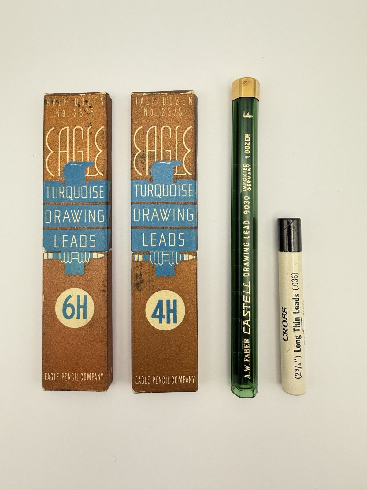 Vintage Antique Drawing Leads Eagle Turquoise Cross AW Faber Castell