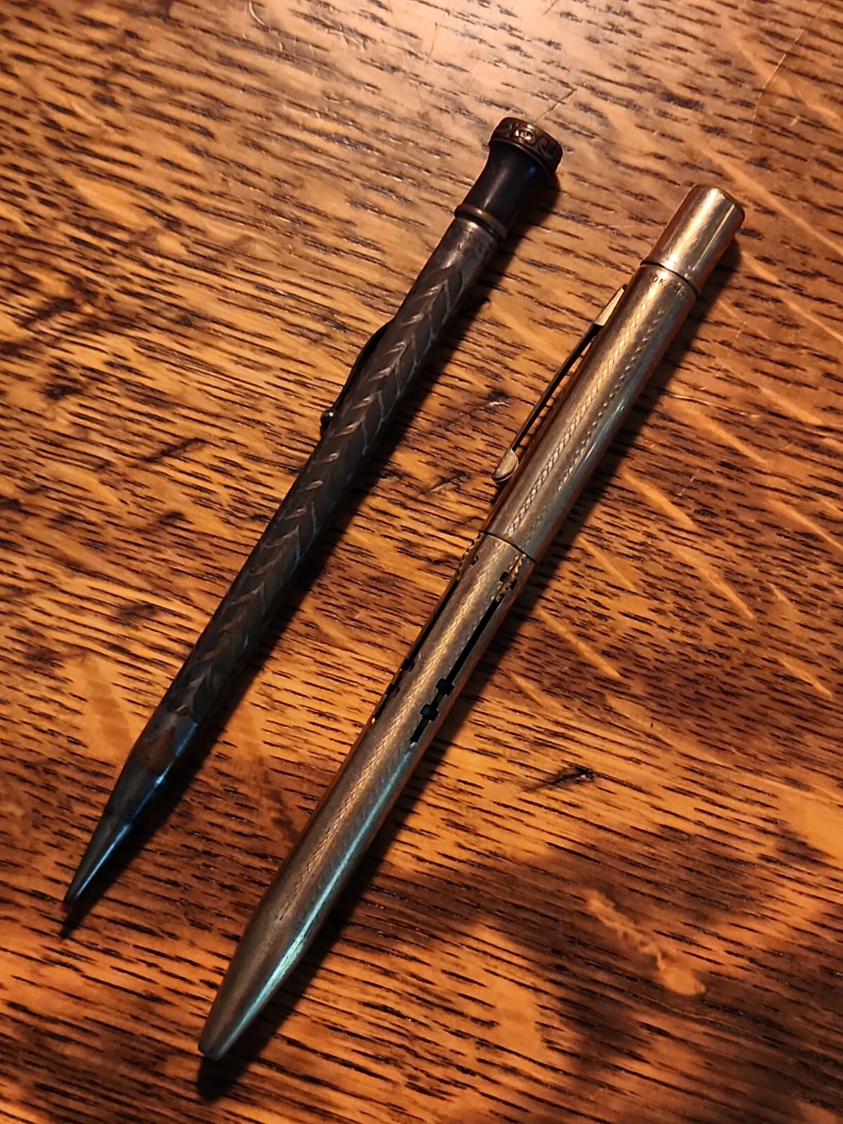 Lot Of 2 Vintage/Antique Mechanical Pencils-Silverplate Pal, And 10K RGP Norma
