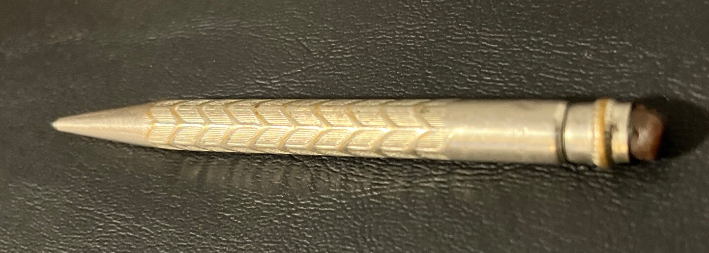 Beautiful Vintage Silver Gold Filled Mechanical Pencil -Twist Top Eraser-3-7/8”L