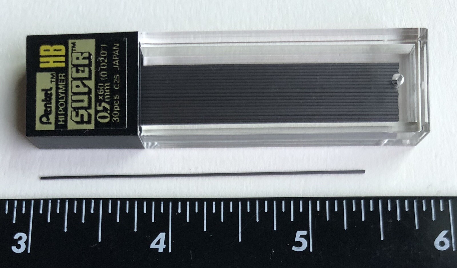 Vintage PENTEL Hi Polymer HB Mechanical Pencil Lead .5mm Black NOS 30pk Japan
