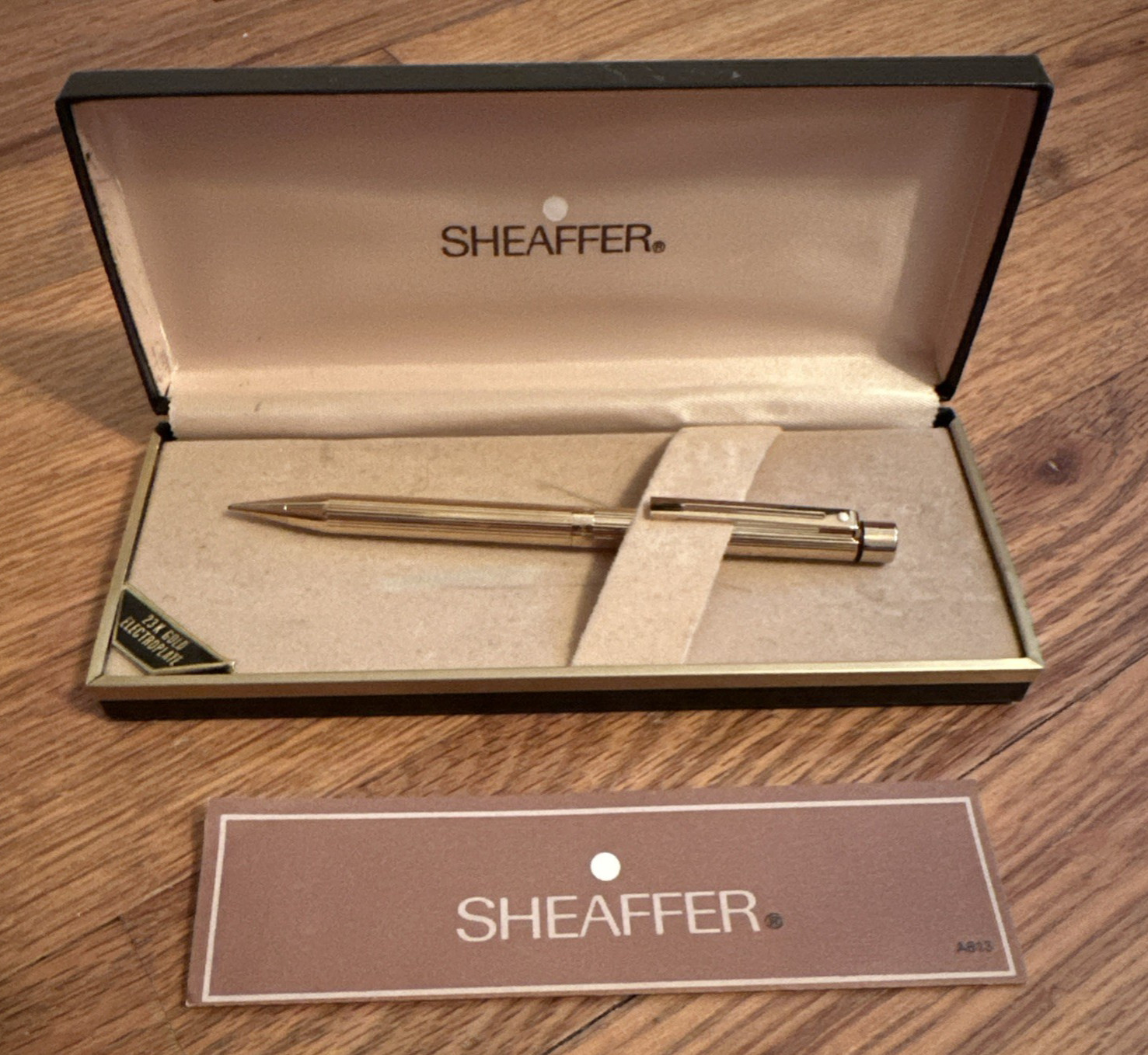 Vintage Sheaffer 23K Gold Electroplated Mechanical Pencil White Dot USA