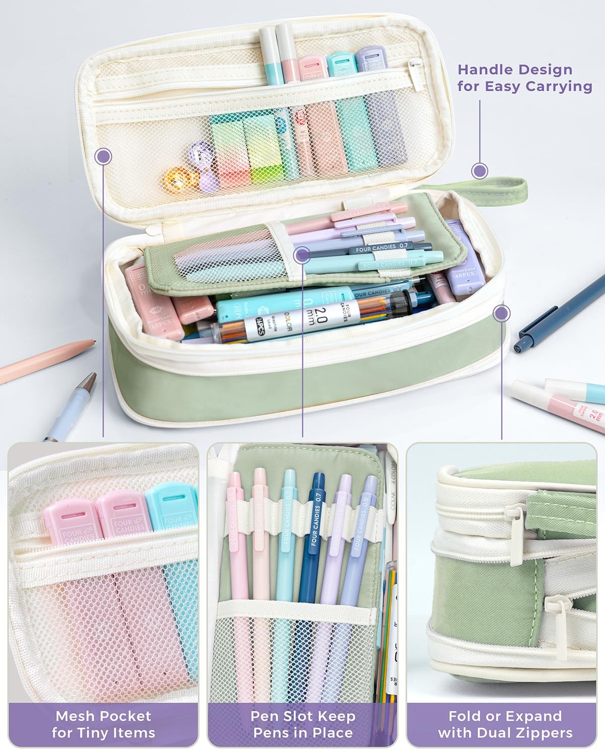 36 PCS Green Mechanical Pencil Set 0.5/0.7/0.9/2.0mm 624 Lead Refills School