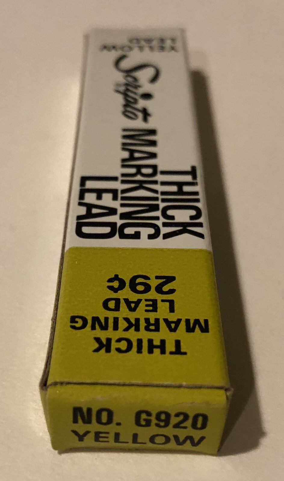 Vintage Scripto Thick Yellow 3mm NOS Marking Pencil Lead 4 Pack USA