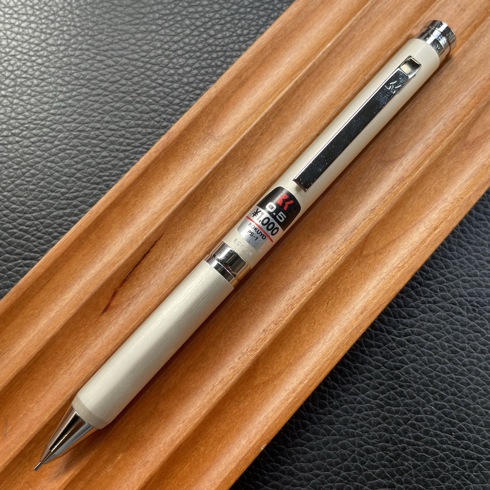 Kokuyo Mechanical Pencil PS-1 Body Knock Brushed Barrel 0.5 mm Made in Japan