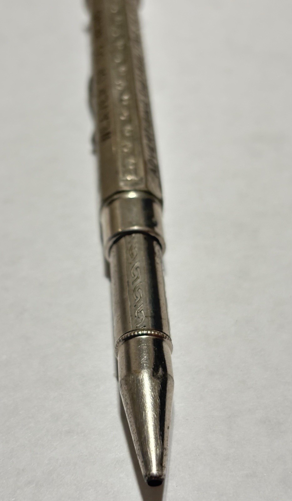Vintage GERMANY Mechanical Pencil Silver Tone Art Deco 4 FOUR COLOR