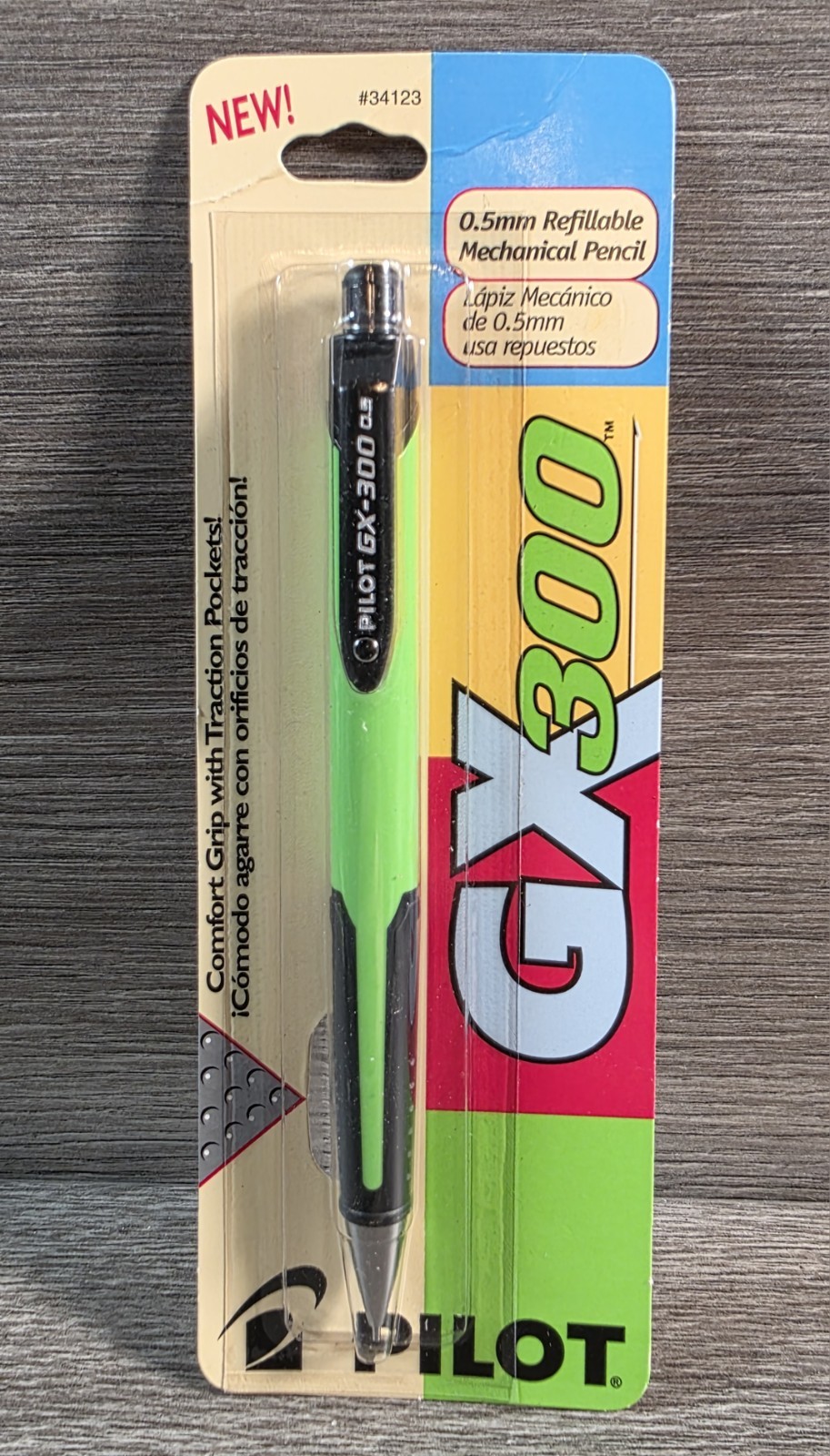 Pilot GX300 0.5mm Refillable Mechanical Pencil with Comfort Grip Green Black OOP