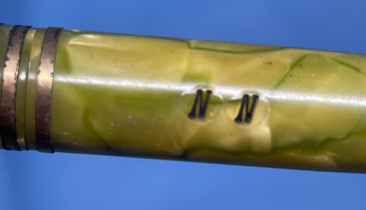Vintage PARKER Yellow & Green Marbled mechanical pencil monogrammed NN
