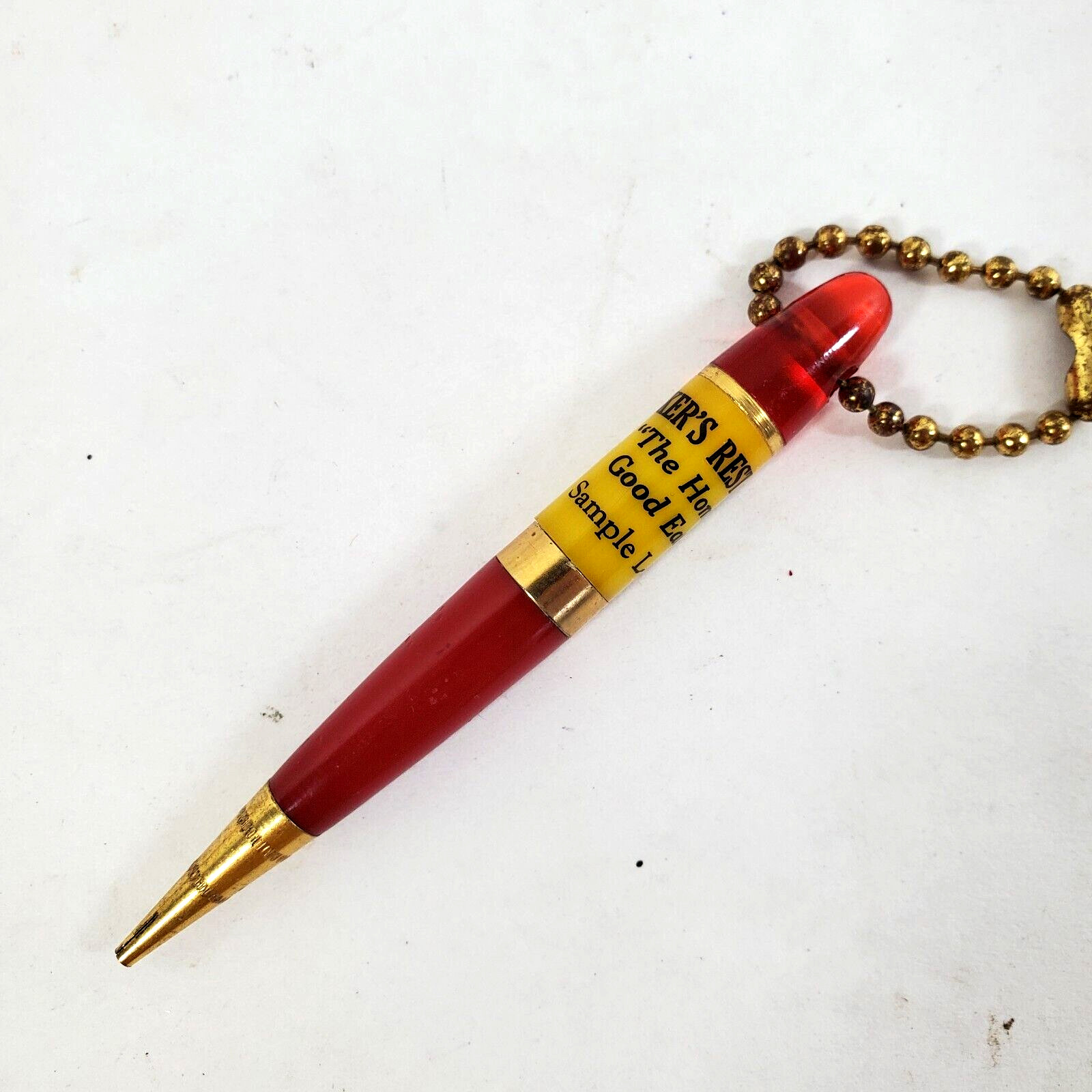 Vtg Becker’s Restaurant “Home of Good Eats” Advertising Mechanical Golf Pencil.