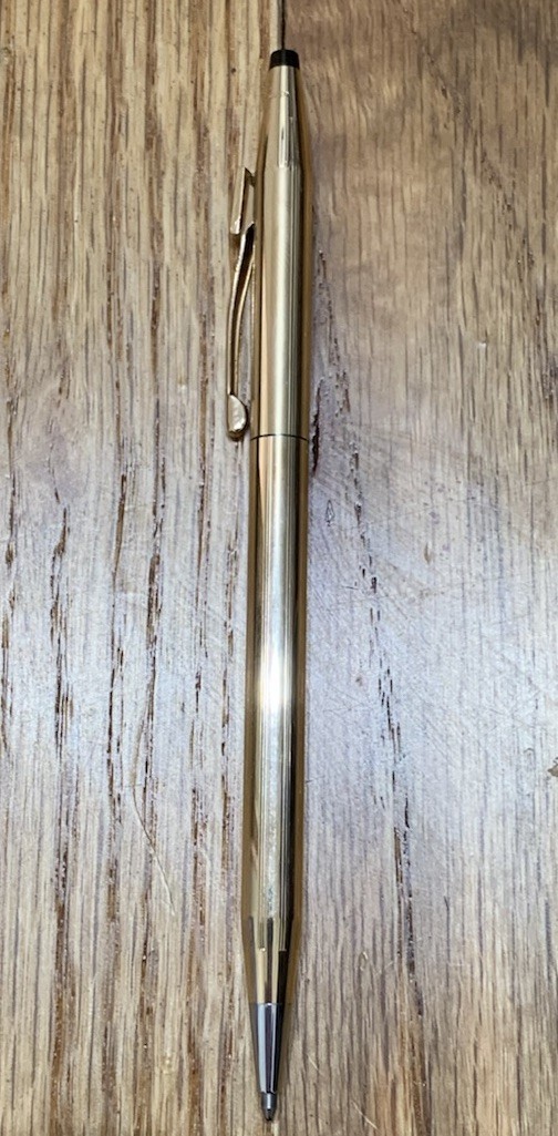 CROSS 3 Ruby 14K Gold Filled Pen With Cloth Sleeve, Case All Original