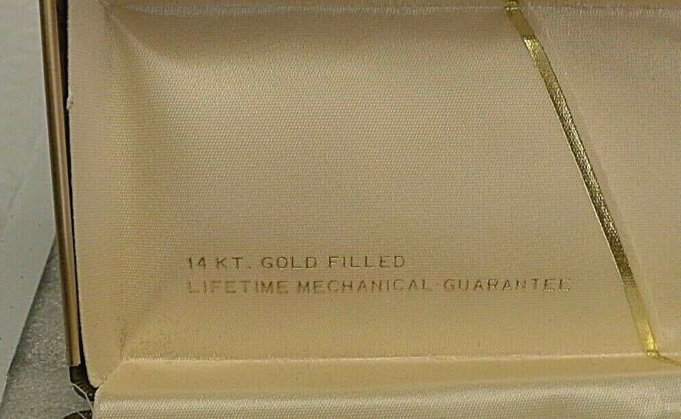 Cross 14 KT Gold Filled Hinged Case & Manual, 1970’s – NO Pen or Pencil