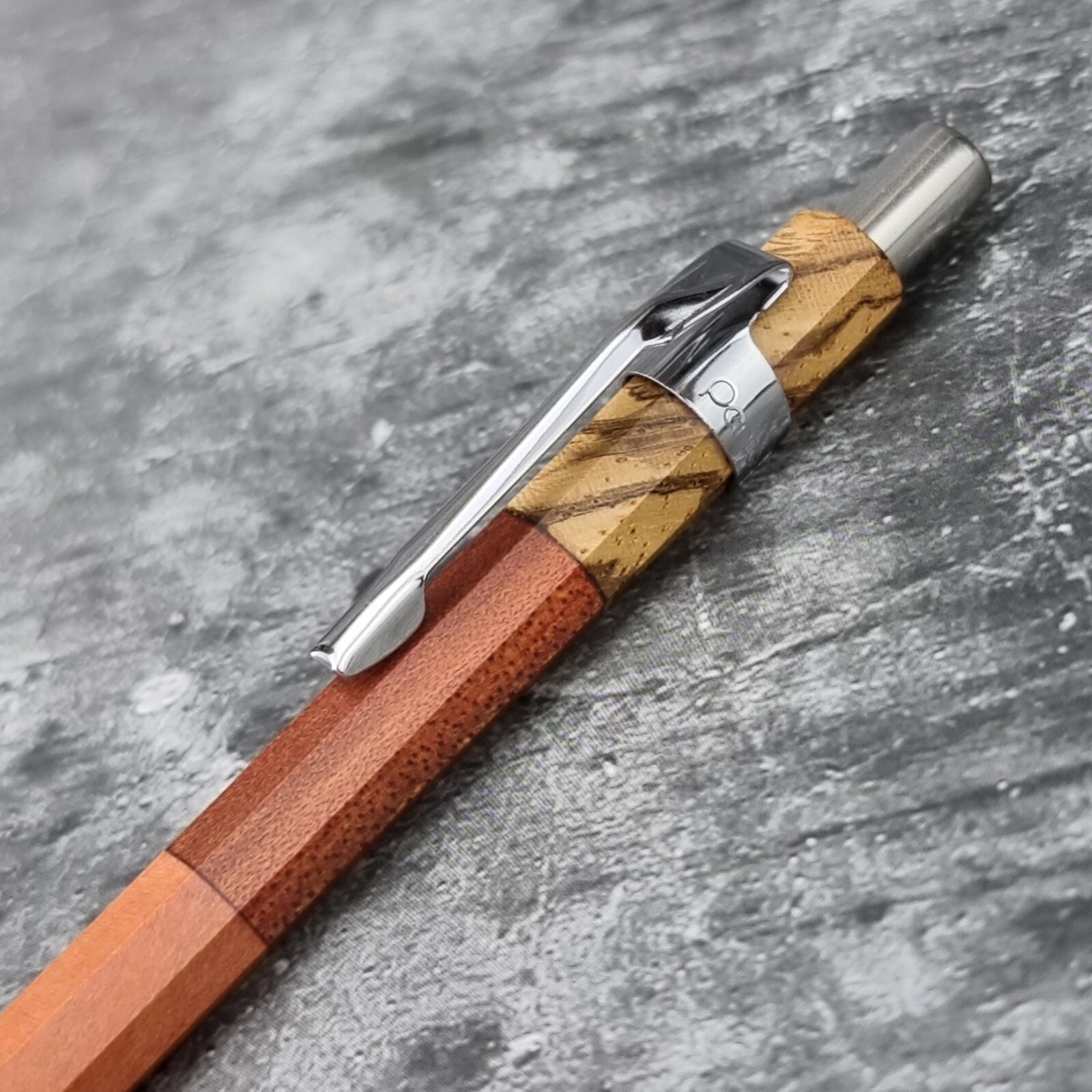 Hand Crafted Pentel P-205(0.5mm) Mechanical Pencil with Octagonal Wood Barrel