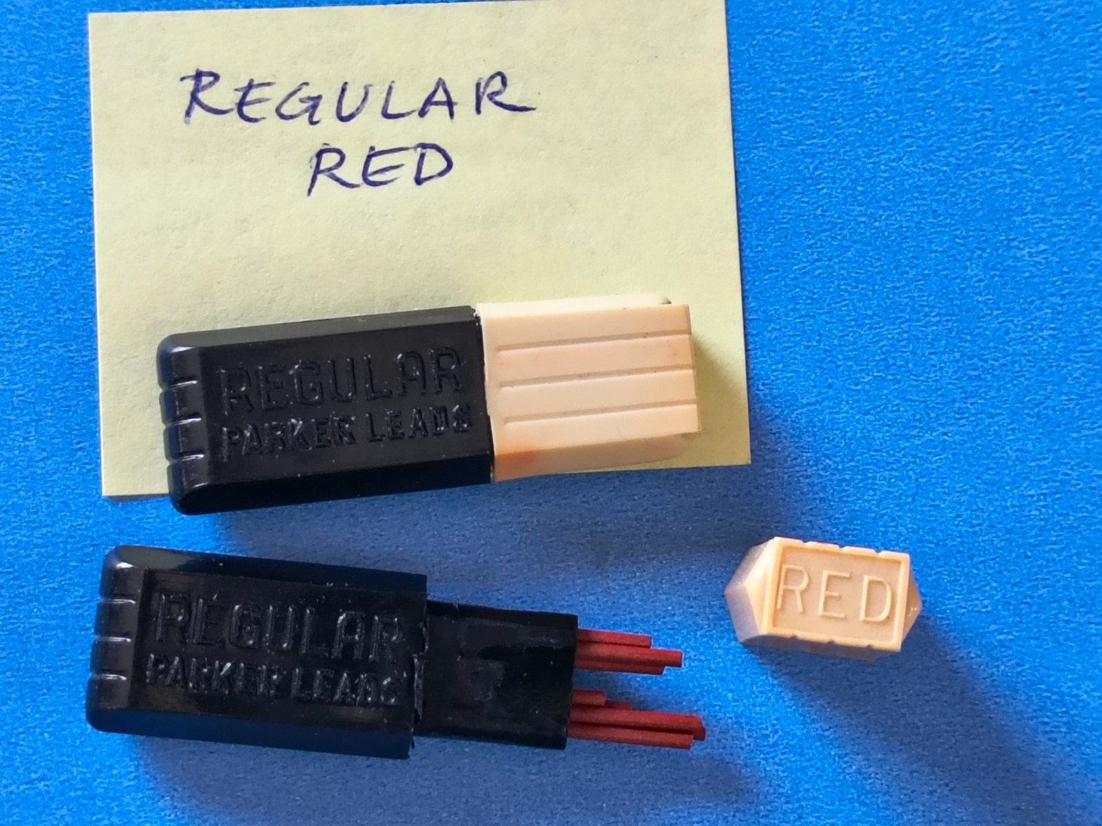 2 containers Vintage Parker mechanical pencil leads, red, .046