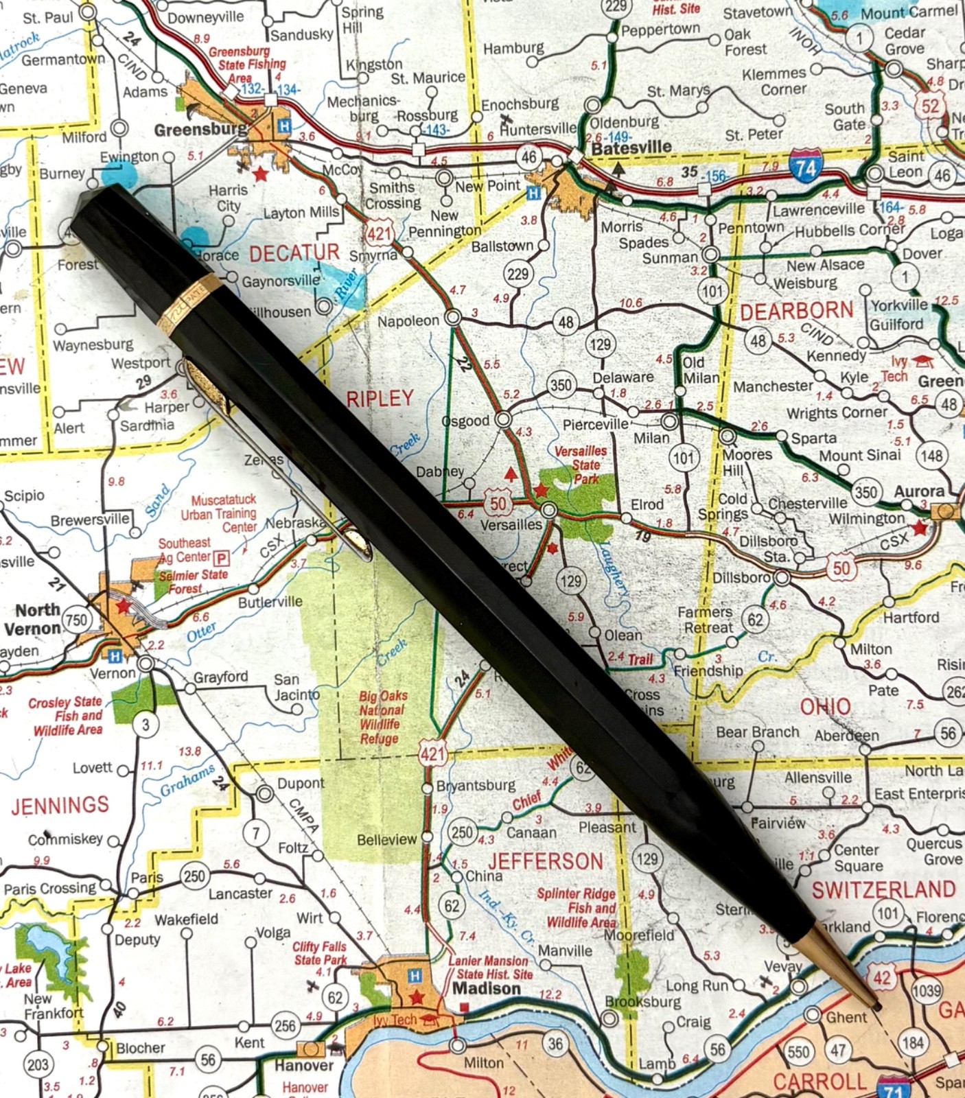 Vintage Autopoint Mechanical Pencil Large Black w/gold Standard Size “Executive”