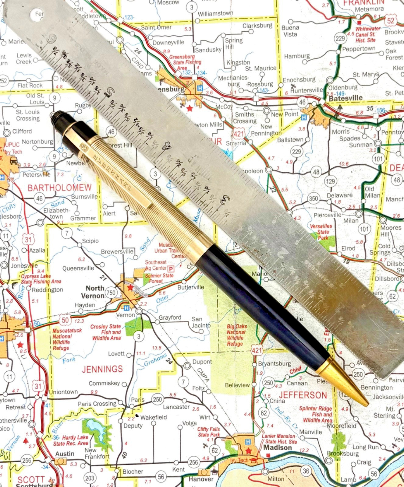 Vintage Wahl Eversharp Skyline Pencil Navy Blue with 1/10 14k gold-filled cap