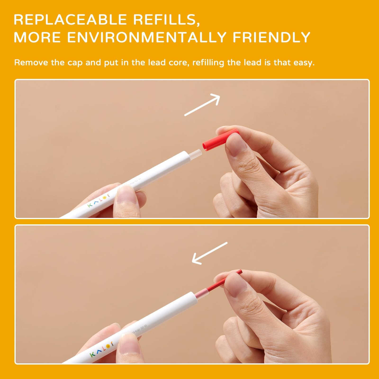 KALOR Mechanical Pencil Refills, 36 Color Set, 72 Pieces