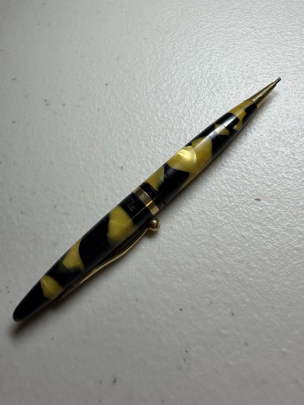 Vintage 1930s Sheaffer Balance Mechanical Pencil Black Pearl & Gold (Tested)
