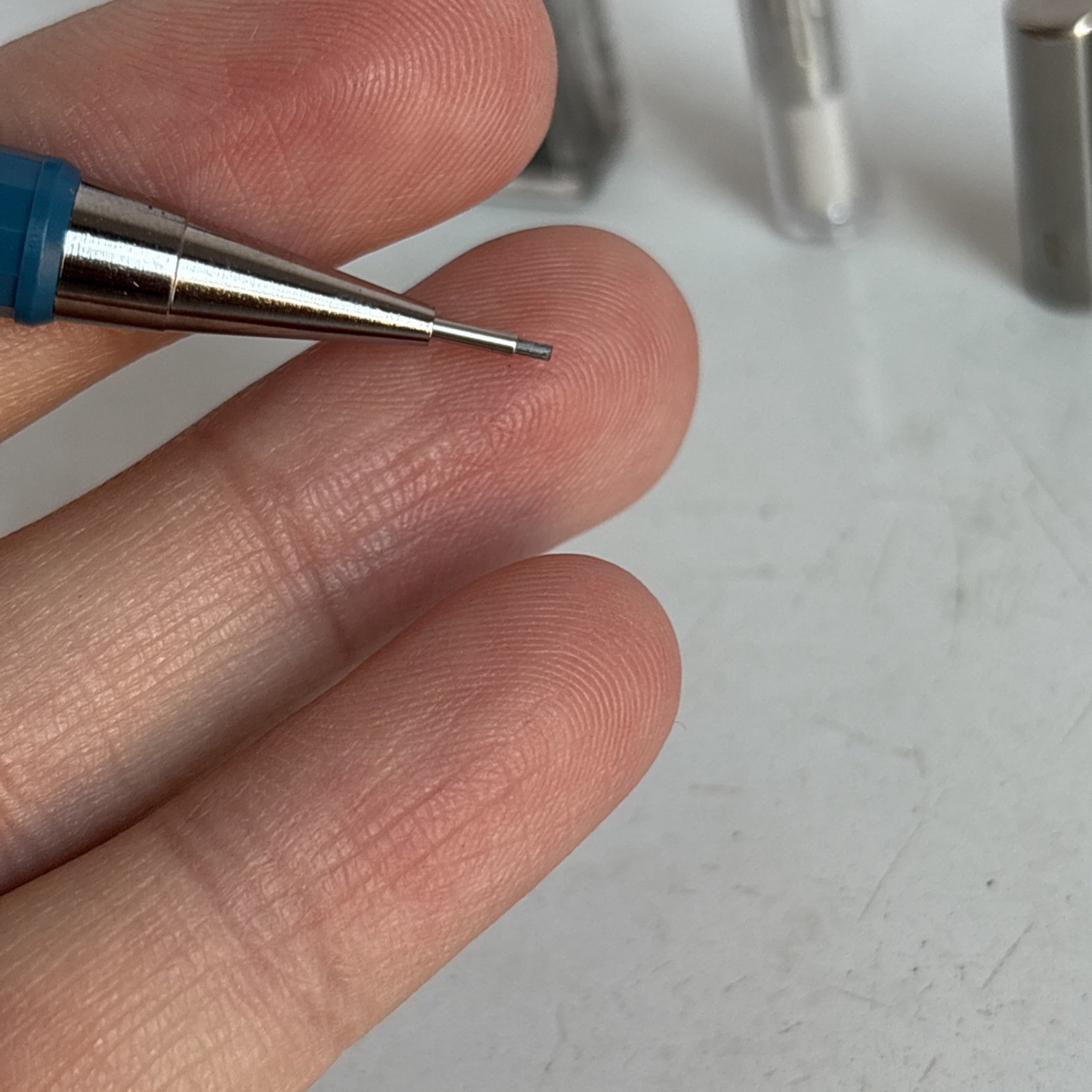 Vintage Blue Pentel P207 Mechanical Pencil .7mm Japan Working With Extras