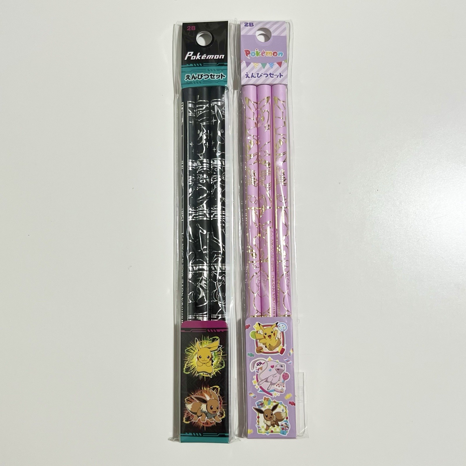 Pokémon Center Japan 2B Pencil Set 3-Pack × 2 Sets (6 Pencils Total)