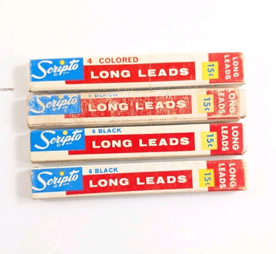 Mixed Lot Vtg Mechanical Pencil Leads & Erasers Scripto Belmont Thinrite