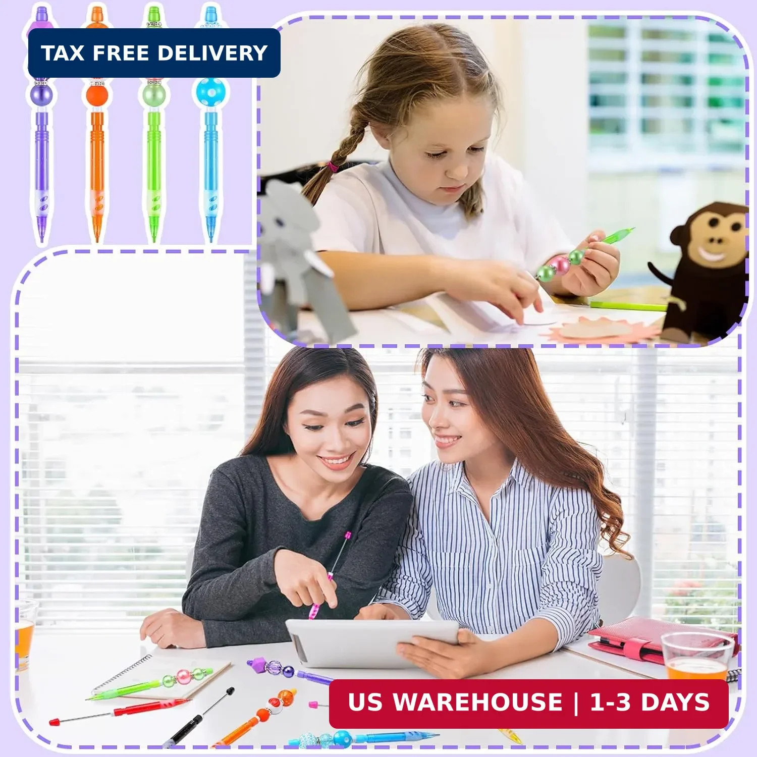 16 Pcs Beadable Mechanical Pencil Back to School Pens Mini Drawing Beadable Penc