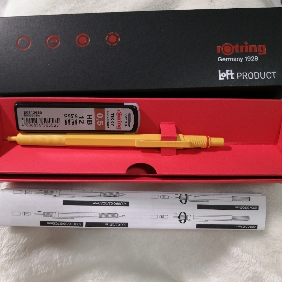 rotring 600 Mechanical Pencil 0.5mm Yellow LOFT Limited Japanese Model