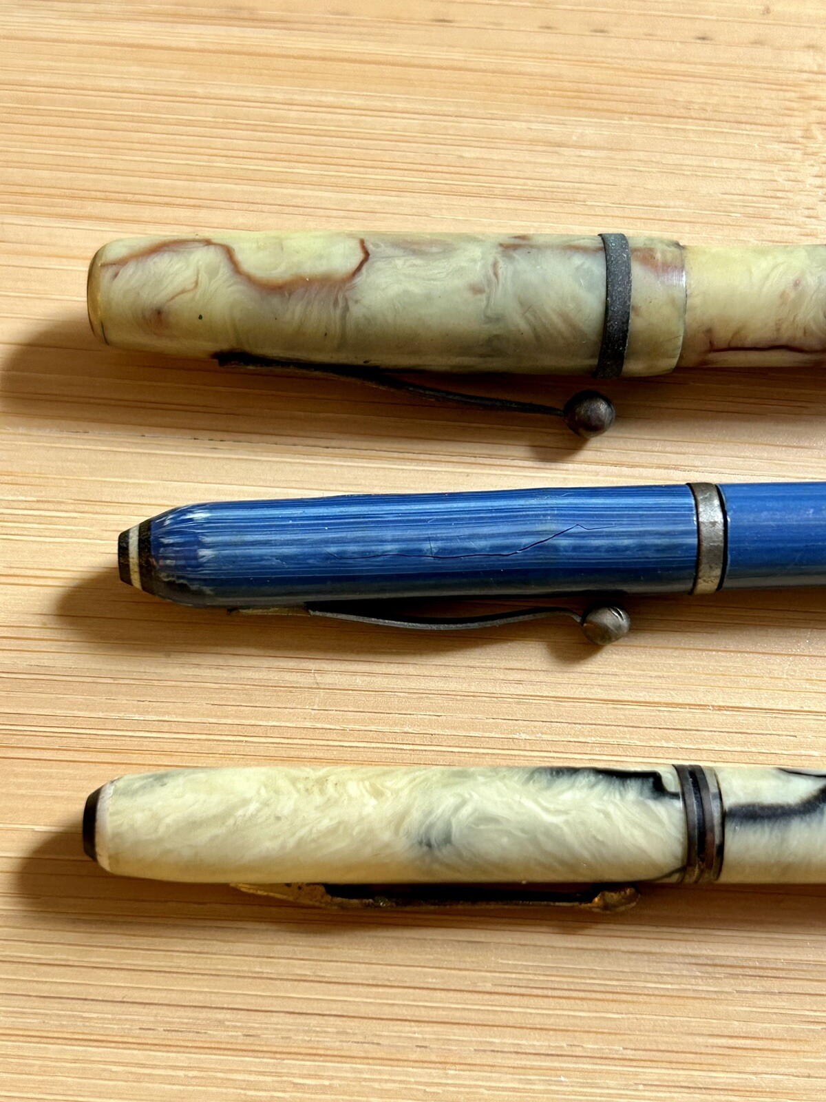 Wearever Mechanical Pencil Marbled Bakelite fountain pen lot of 3