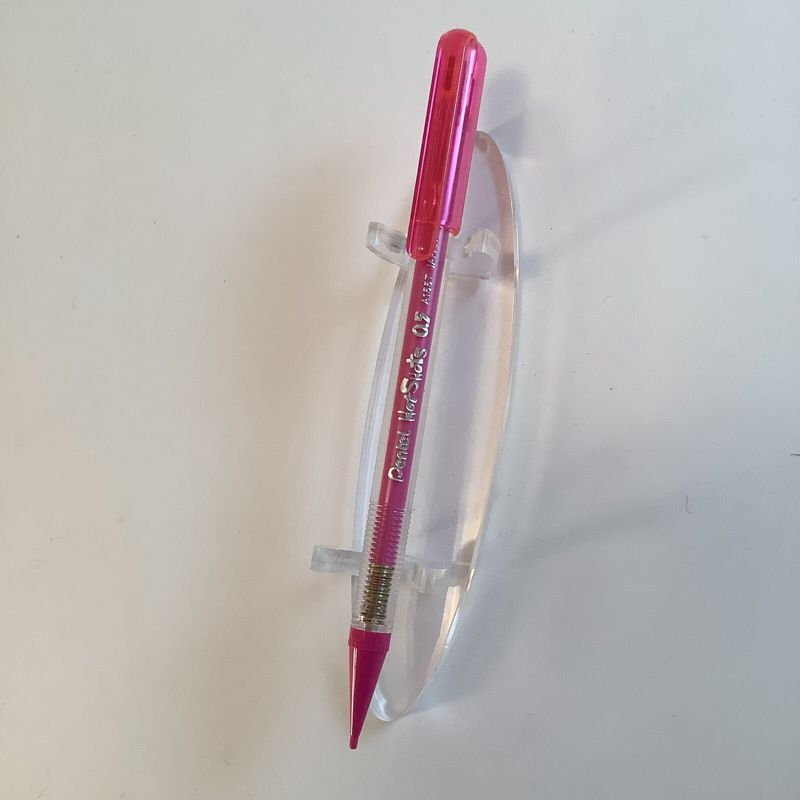 Vintage Pentel Hot Shots 0.5mm A155T Mechanical Pencil Transparent Pink