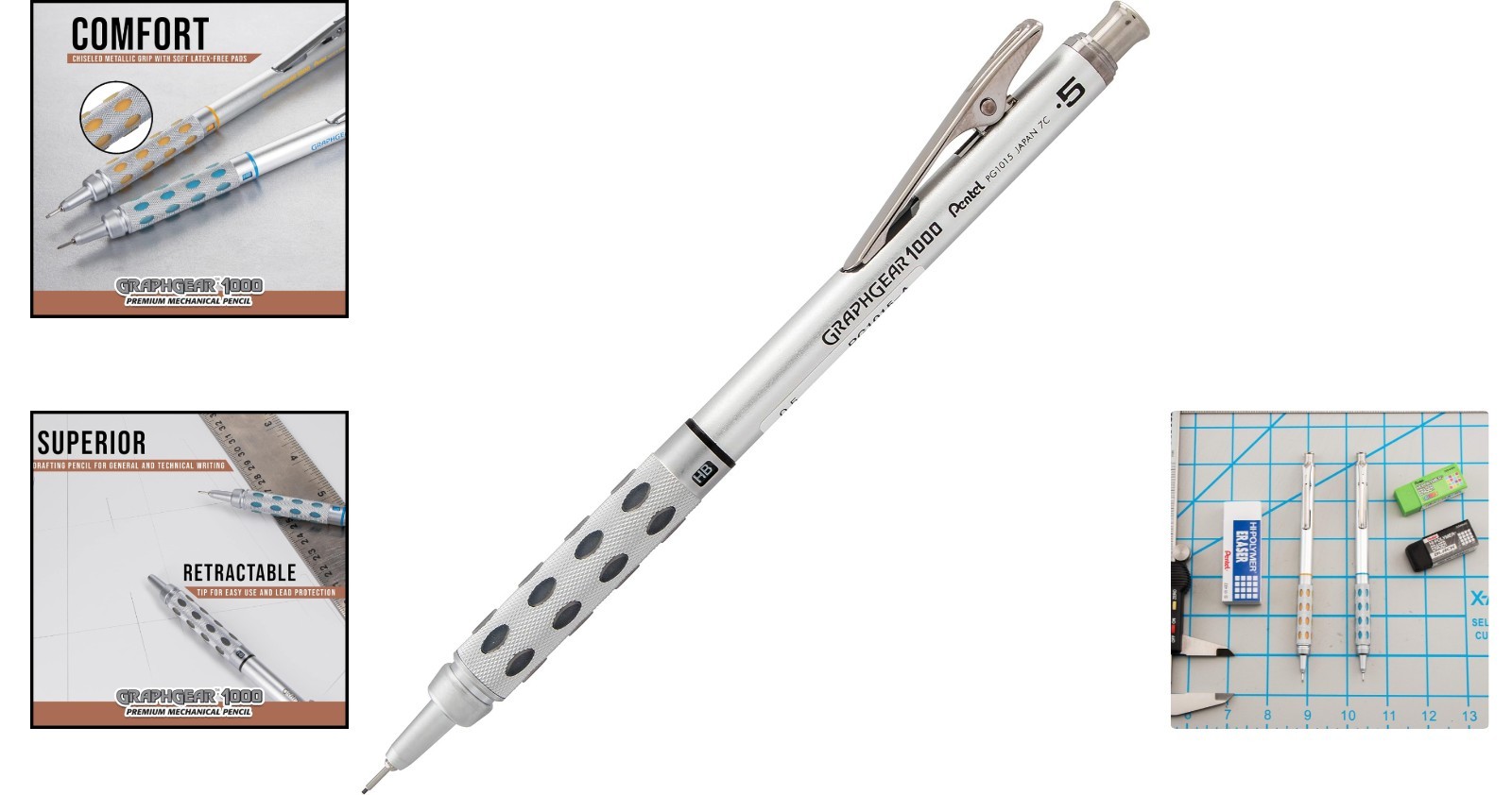 Draft with Precision: GraphGear 1000 Mechanical Pencil 0.5mm, Black Barrel