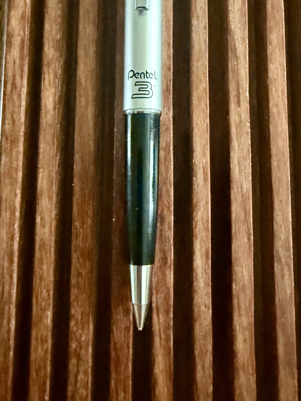 Vintage Pentel 3 Mechanical Pencil Black & Silver Made In Japan 0.3mm Lead NM