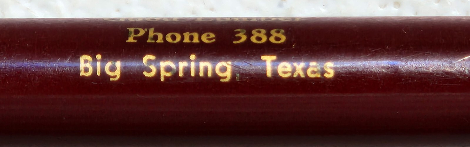 Higginbotham Bartlett Co. Big Spring, Texas Mechanical Pencil Maroon/Goldtone
