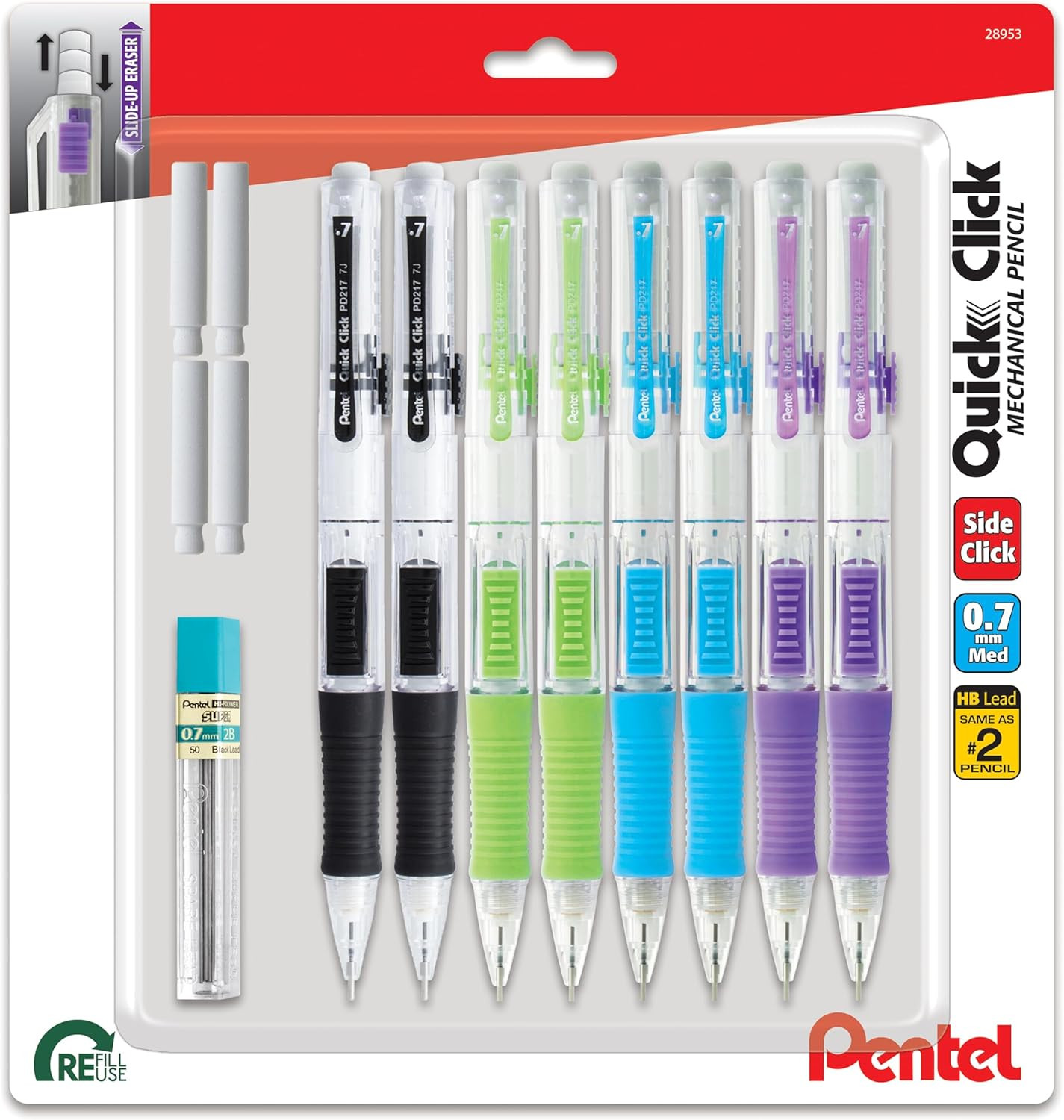 Quick Click Mechanical Pencil, (0.7Mm), Includes Refill Lead and Erasers, Pac…