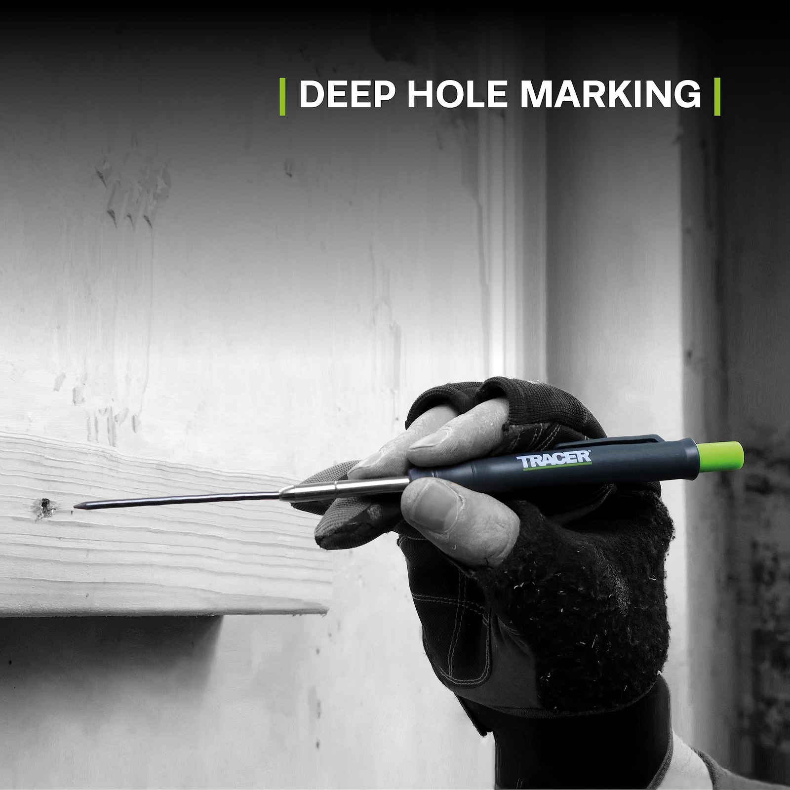 TRACER Deep Hole Construction Pencil with 6x Replacement Lead Pack and accompany