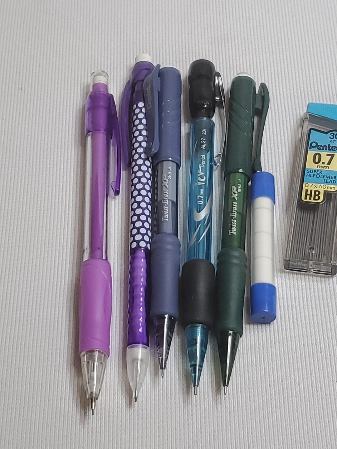 Vintage Mechanical Pencils Lot Pentel XP ICY Twist Erase Extra 7mm lead & Eracer