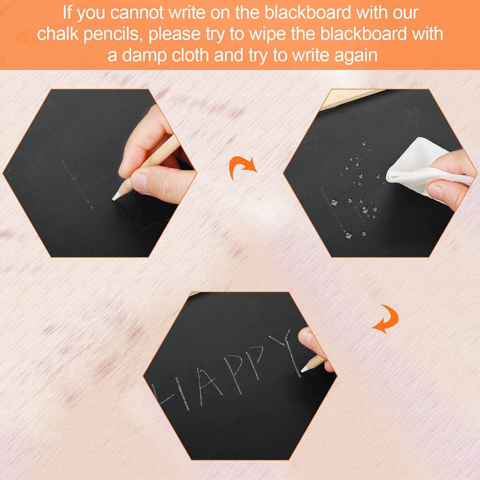 Tenare 10 Pieces White Chalk Pencil Set 1 Count (Pack of 10), Wooden