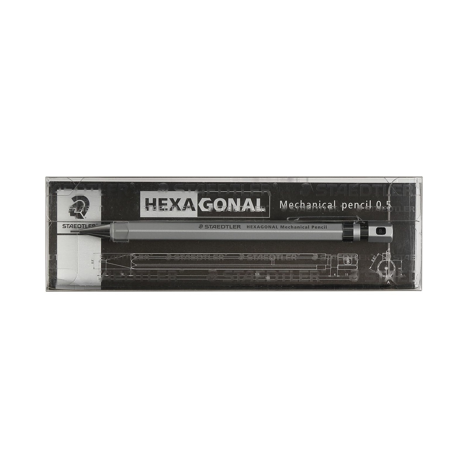 925 77-05S Hexagonal Mechanical Pencil, 0.5mm [Silky Silver]