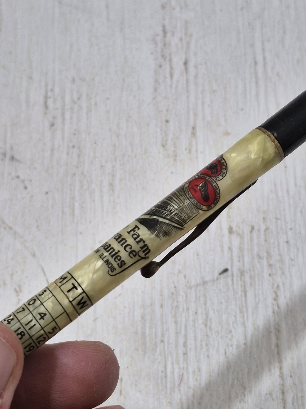 Vintage State Farm Insurance Advertising Mechanical Pencil Pen Marbled Promo