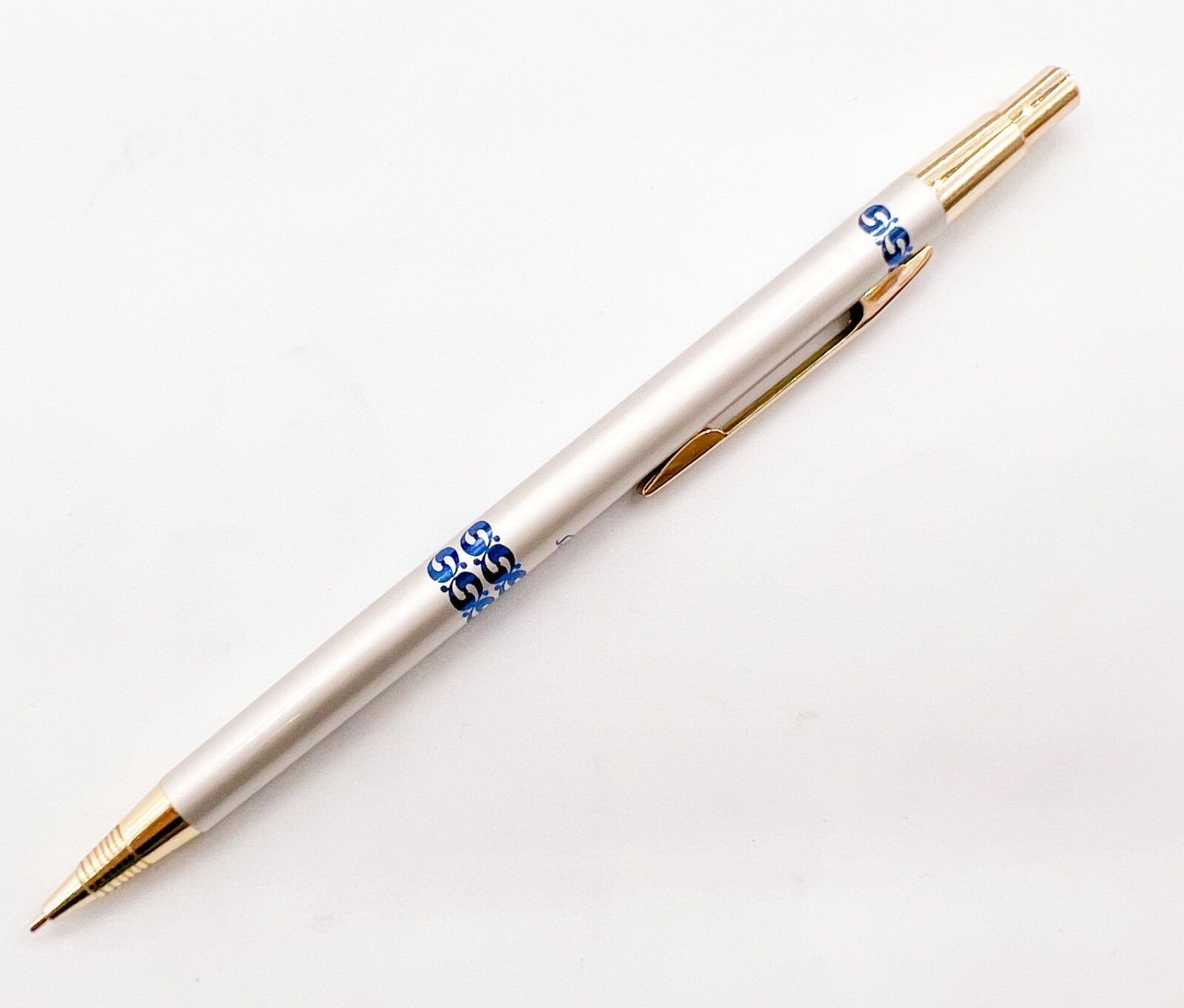 NOS Sailor Mechanical Pencil 0.5mm Beautiful Pattern Box japan Metal Gold Trim