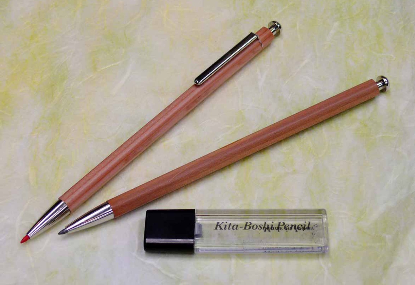 2.0mm Mechanical Pencil, Wooden Barrel, With Lead Sharpener, #1 B, Black Lead…