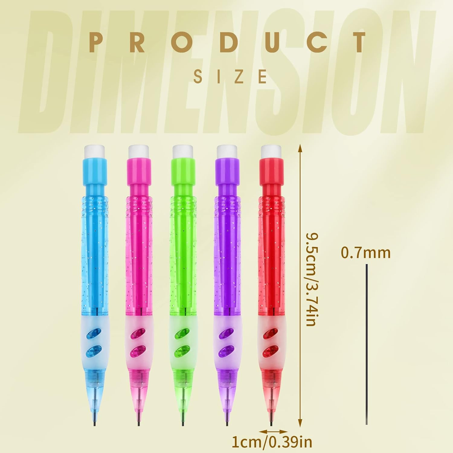 ® 12 Pcs Mini Mechanical Pencils 0.7 Mm Automatic Pencils with Erasers Small Pen