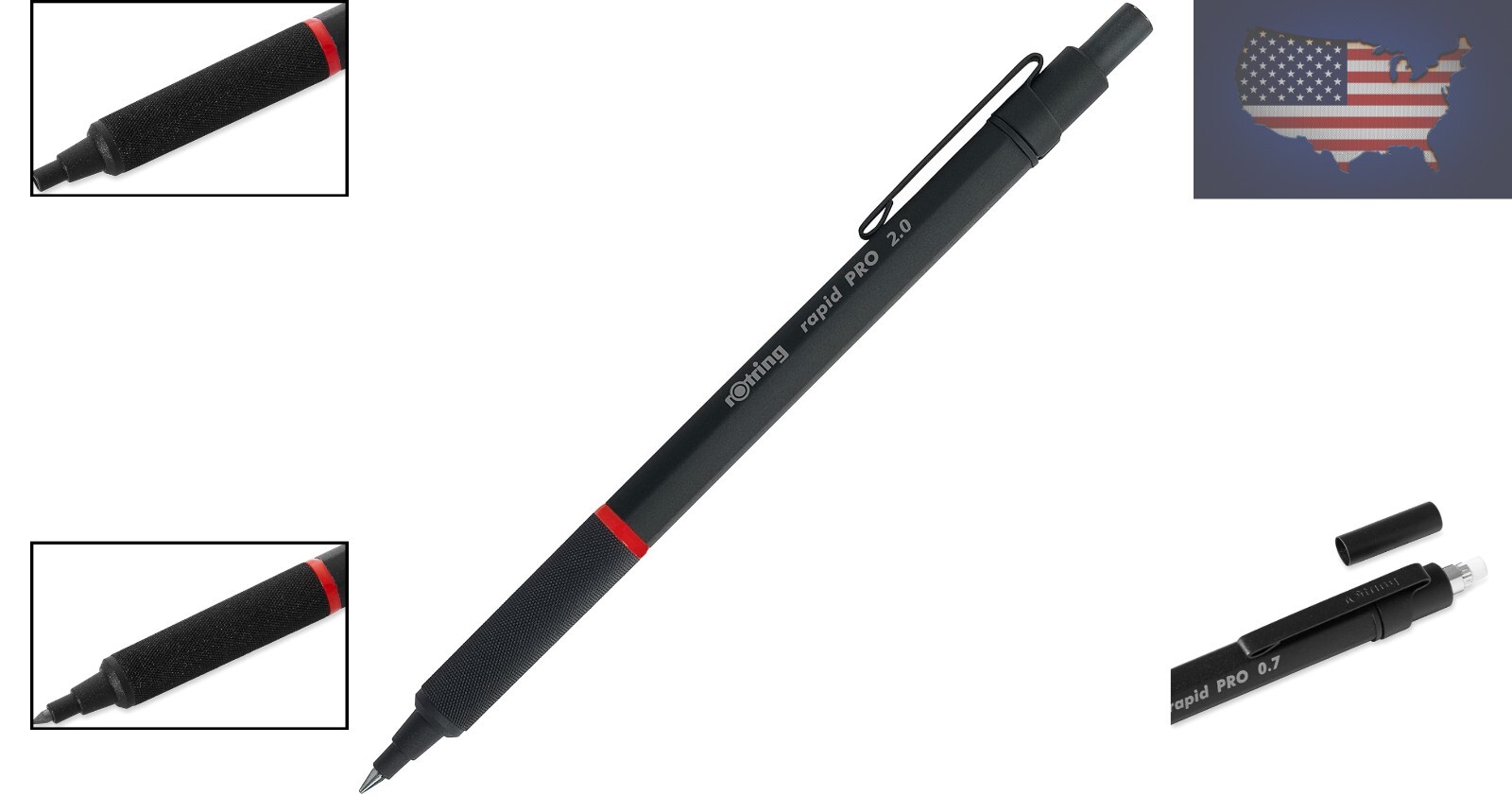 Precision 2.0 mm Rapid Pro Mechanical Pencil with Non-Slip Grip – Elegant Design