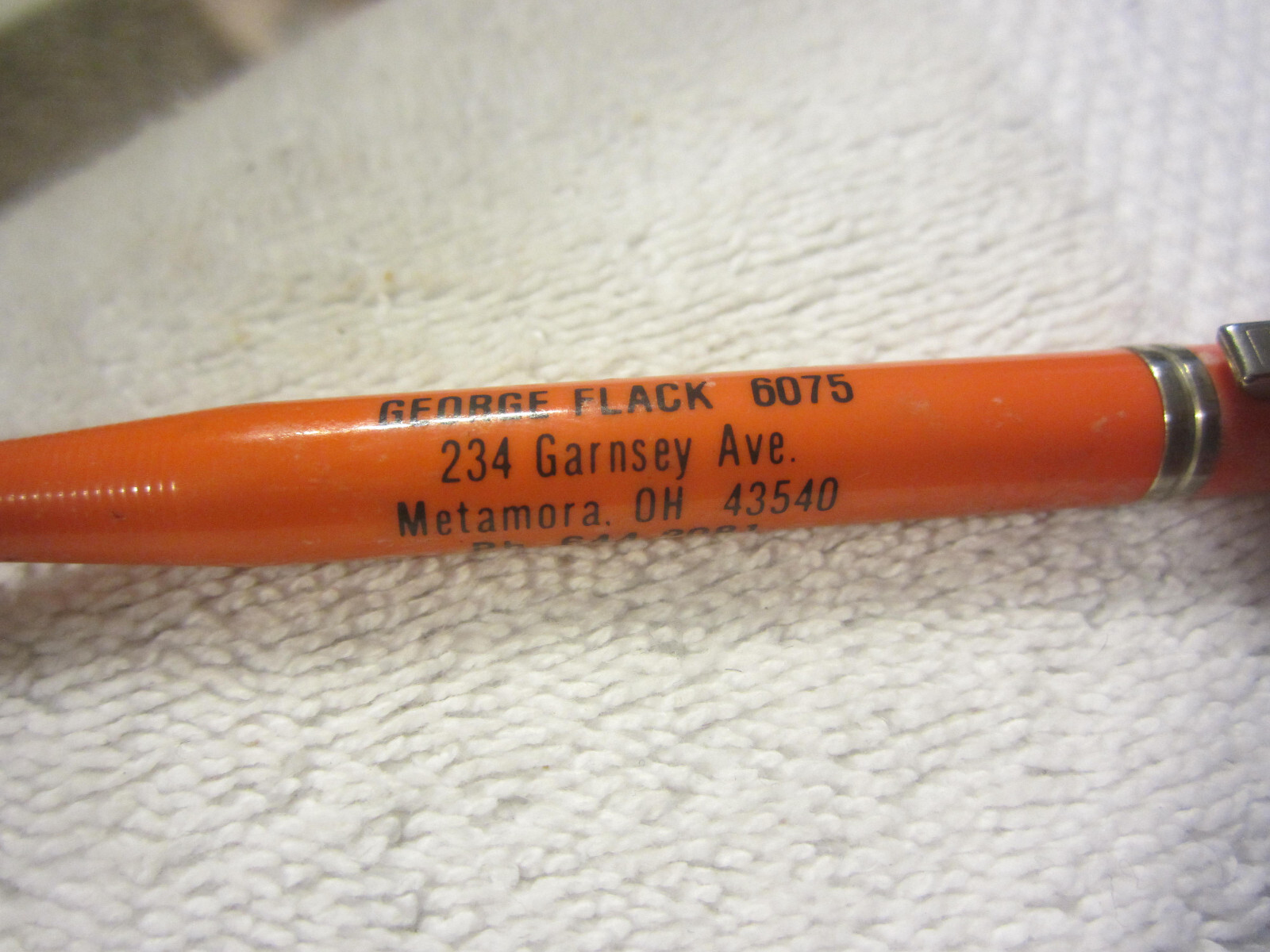 1 Farmers Mutual Hail Insurance Ad Mechanical Pencil, Flack Metamora Ohio VTG