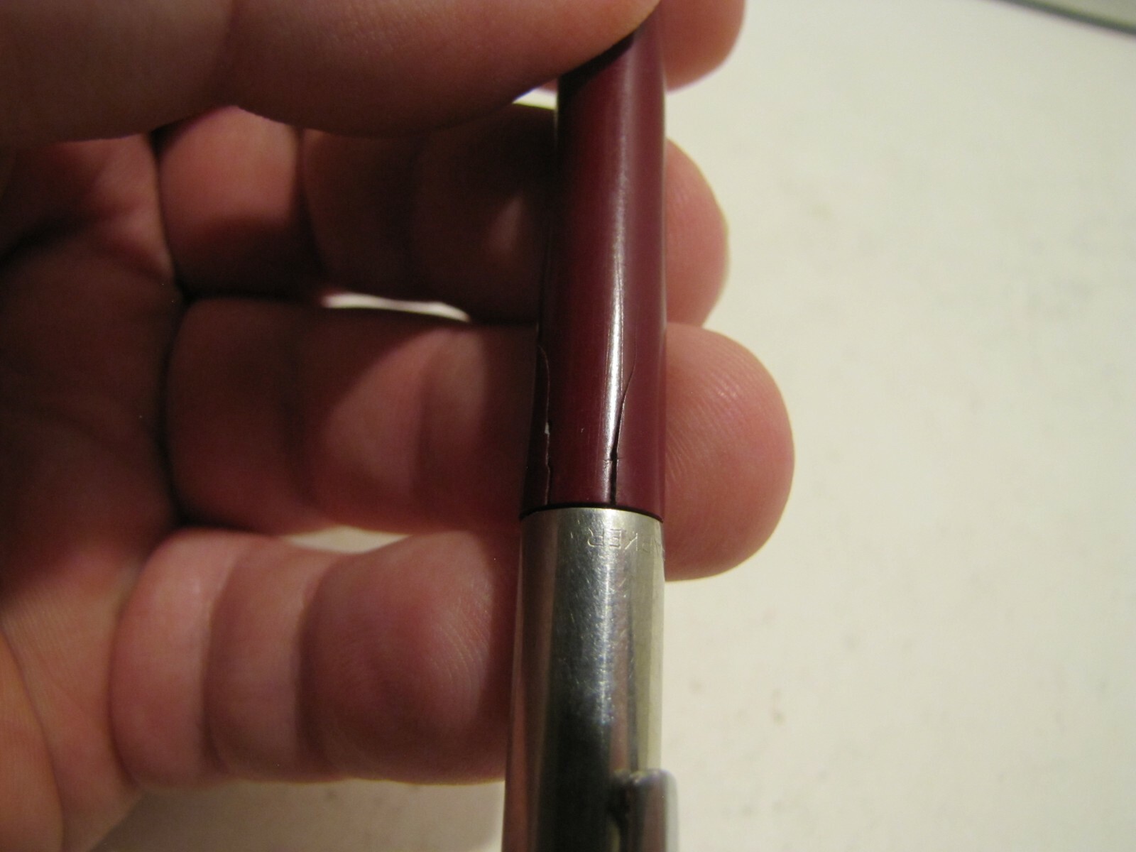 VTG PARKER MAROON/CHROME MECHANICAL PENCIL USED WORKS MULTIPLE CRACKS FOR PARTS