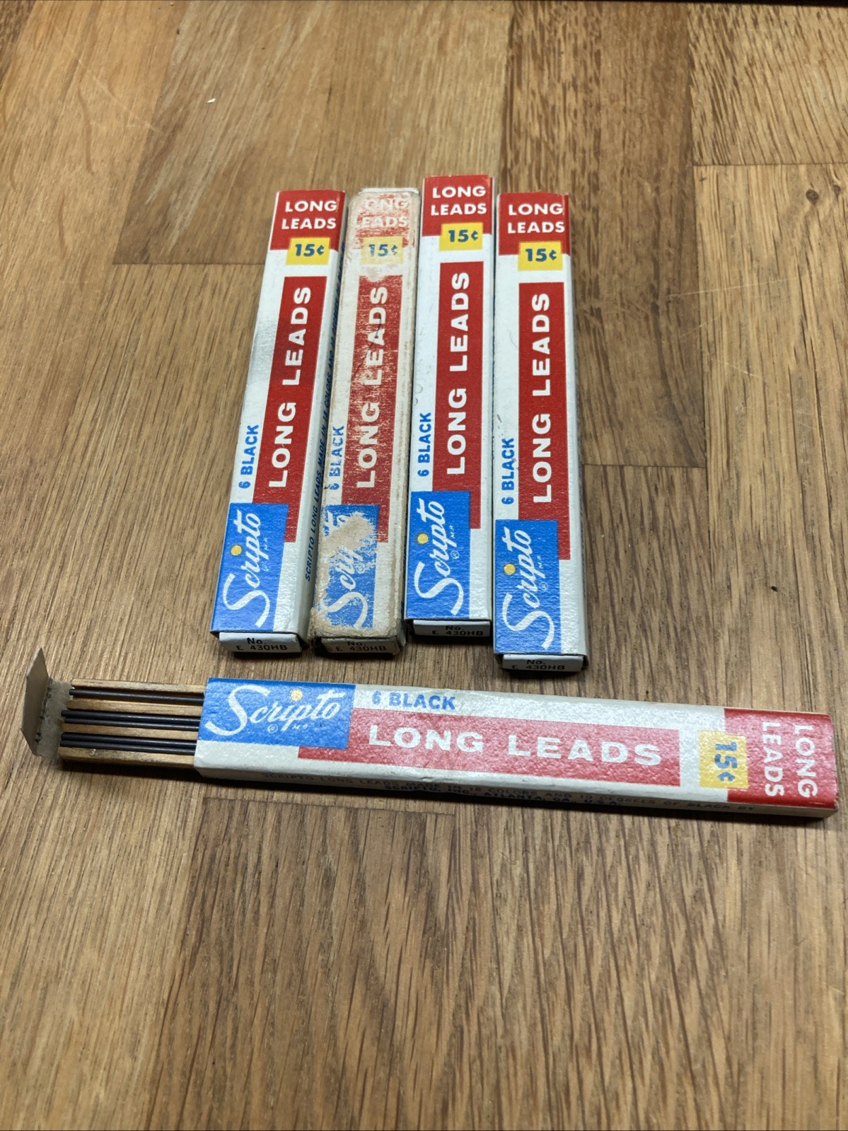 Vintage Lot Of 5 Packs Of Scripto Long Leads in Original Packaging E430HB