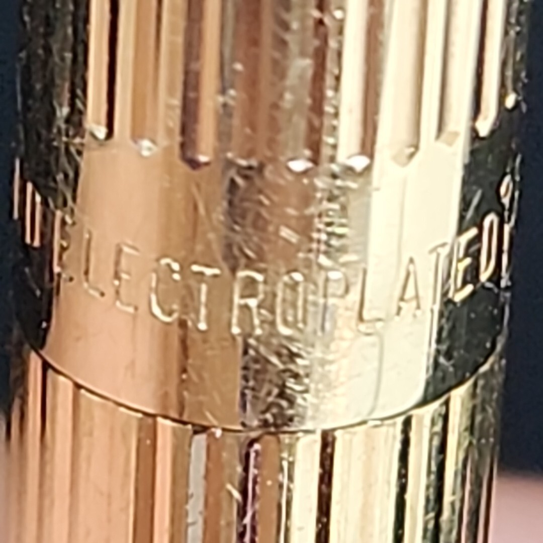 Vtg Sheaffer Mechanical Pencil 23kt Gold Electroplate White Dot Ribbed Twist USA