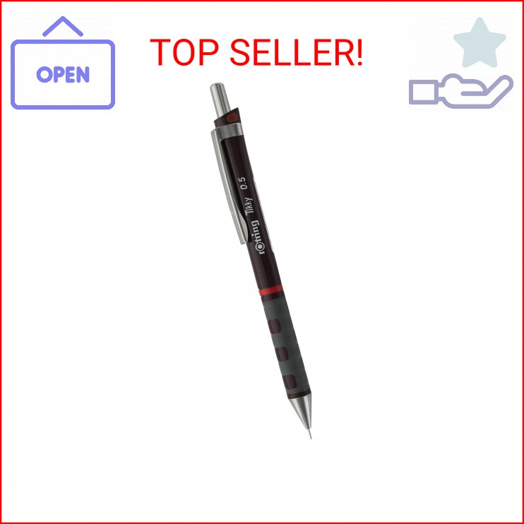 Rotring Tikky Mechanical Pencil, 0.5 mm, Burgundy, Single (1904691)