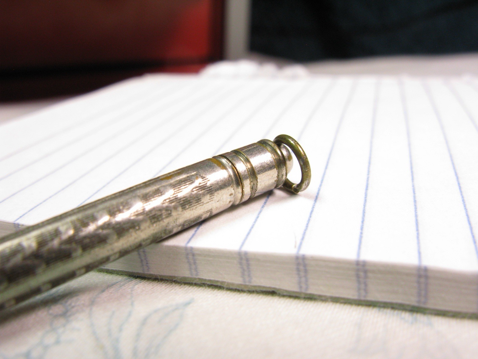 Small Vintage Mechanical Pencil Cool Pattern 1.1mm lead Silver color