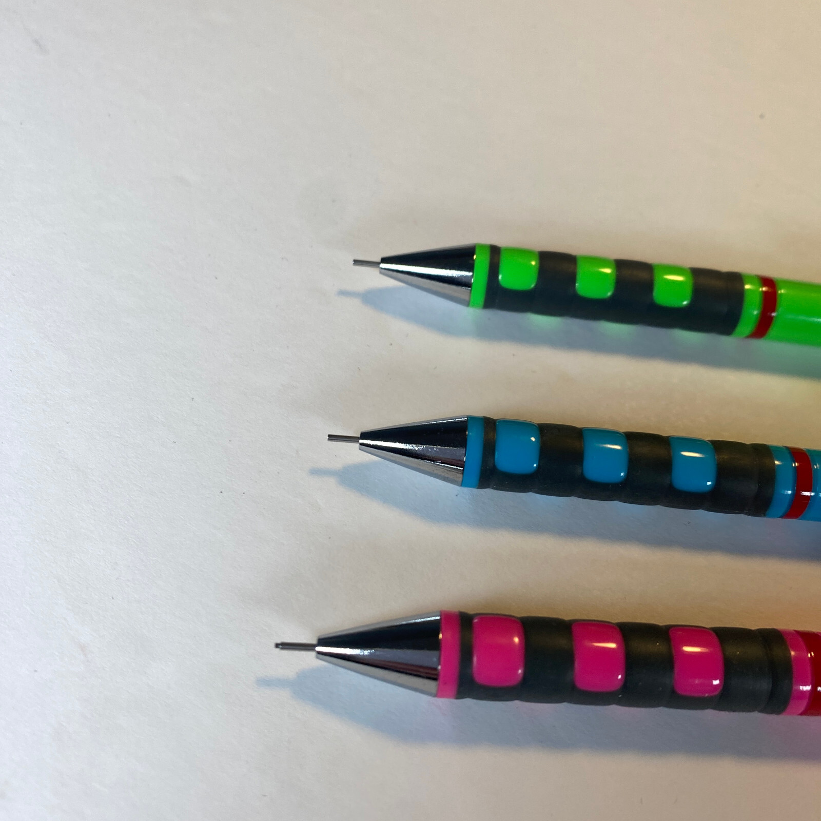 NEW Rotring Tikky 0.5 mm Mechanical Pencil Lot of 3 Grip Green Blue Pink