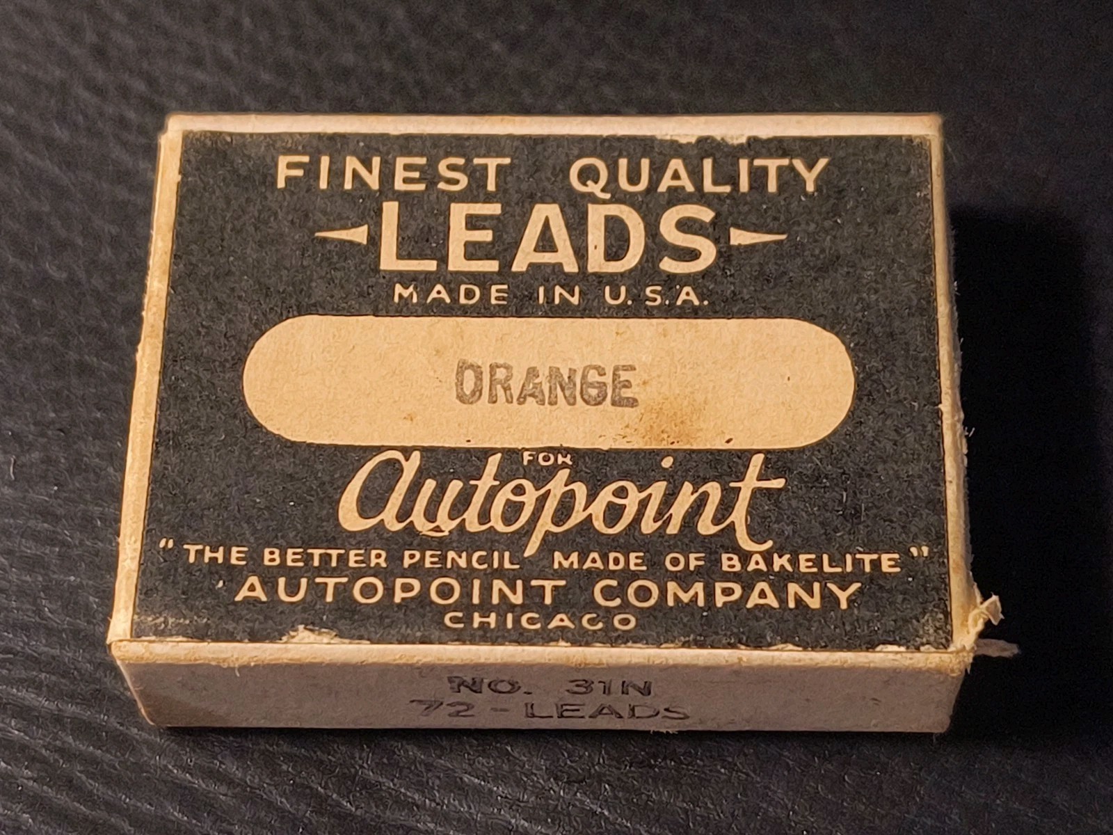 Vintage Partial Box (Approx. 50) of Autopoint 1.18mm Orange Leads (No. 31N) Rare
