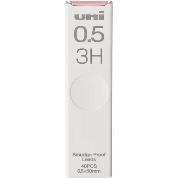 Uni Mechanical Pencil Lead Refill 0.5mm 3H 40 leads Mitsubishi Pencil Japan